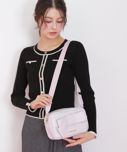 JILL by JILL STUART（ジルバイジルスチュアート）の「◇＜リボンシリーズ＞スクエアポシェット（ショルダーバッグ・レディース・ホワイト/ラベンダー/ブラック・FREE）」の10枚目の写真