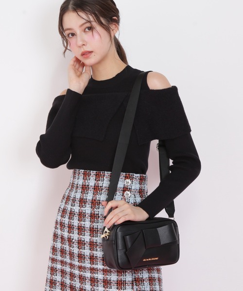 JILL by JILL STUART（ジルバイジルスチュアート）の「◇＜リボンシリーズ＞スクエアポシェット（ショルダーバッグ・レディース・ホワイト/ラベンダー/ブラック・FREE）」の11枚目の写真