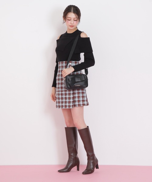 JILL by JILL STUART（ジルバイジルスチュアート）の「◇＜リボンシリーズ＞スクエアポシェット（ショルダーバッグ・レディース・ホワイト/ラベンダー/ブラック・FREE）」の9枚目の写真