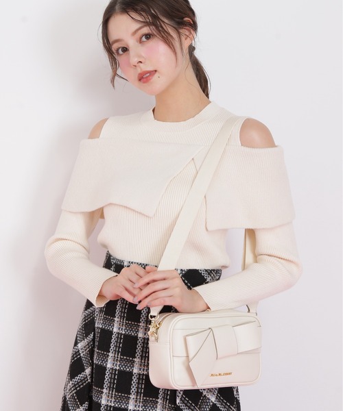 JILL by JILL STUART（ジルバイジルスチュアート）の「◇＜リボンシリーズ＞スクエアポシェット（ショルダーバッグ・レディース・ホワイト/ラベンダー/ブラック・FREE）」の15枚目の写真