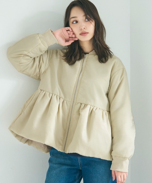 coca（coca）（コカ）の「ペプラムヘムMA-1（MA-1・レディース・カーキ/ライトベージュ・L/M）」の2枚目の写真