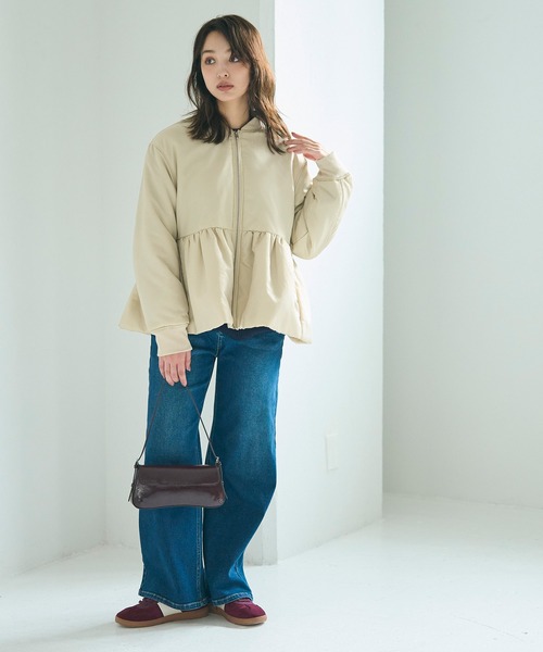 coca（coca）（コカ）の「ペプラムヘムMA-1（MA-1・レディース・カーキ/ライトベージュ・L/M）」の4枚目の写真