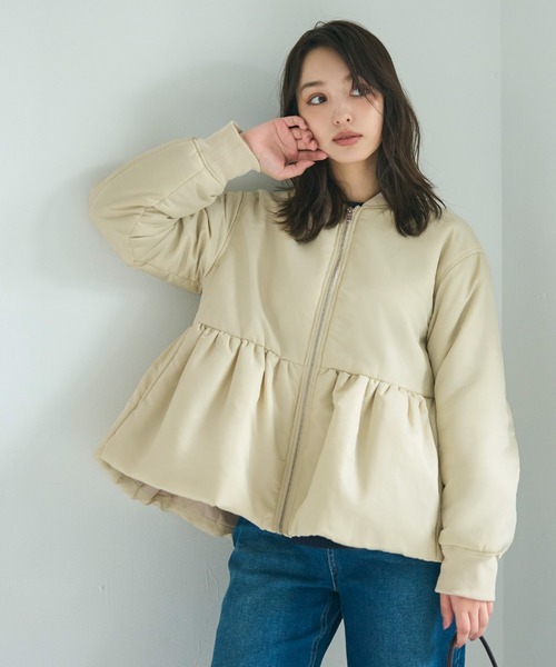 coca（coca）（コカ）の「ペプラムヘムMA-1（MA-1・レディース・カーキ/ライトベージュ・L/M）」の5枚目の写真