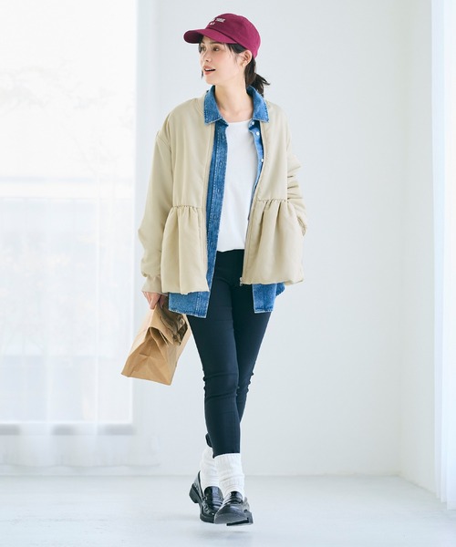 coca（coca）（コカ）の「ペプラムヘムMA-1（MA-1・レディース・カーキ/ライトベージュ・L/M）」の7枚目の写真