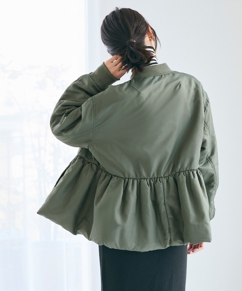 coca（coca）（コカ）の「ペプラムヘムMA-1（MA-1・レディース・カーキ/ライトベージュ・L/M）」の12枚目の写真