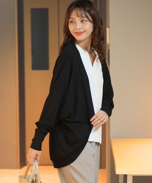 Ehre style(エーレスタイル)の「超ラクちん!肌隠しボレロ ドルマンカーデ(カーディガン/ボレロ・レディース・ブラック/クリーム・FREE)」の17枚目の写真