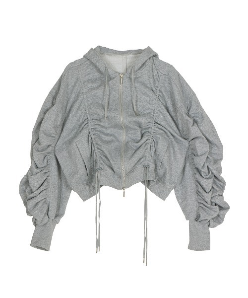 Ameri（アメリ）の「VOLUME GATHERED ZIP UP HOODIE（パーカー）」 - WEAR
