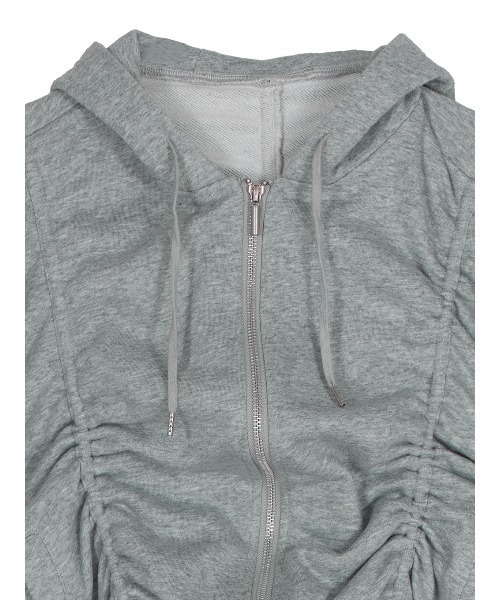 VOLUME GATHERED ZIP UP HOODIE（パーカー）｜Ameri（アメリ）の
