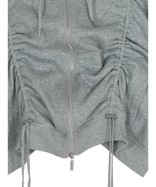 VOLUME GATHERED ZIP UP HOODIE（パーカー）｜Ameri（アメリ）の