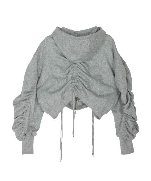 トップス Ameri VOLUME GATHERED ZIP UP HOODIE Ameri（アメリ）の「VOLUME GATHERED ZIP UP HOODIE（パーカー）」 - WEAR