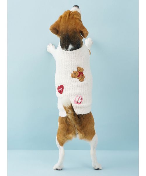 CAT&DOG】ベビモコベアサガラ刺繍プルオーバー（ペットウェア