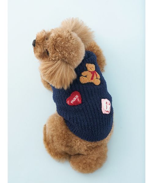 gelato pique（ジェラートピケ）の「【CAT&DOG】ベビモコベアサガラ刺繍プルオーバー（ペットウェア・レディース・アイボリー/ピンク/ネイビー・S/M/L）」の4枚目の写真