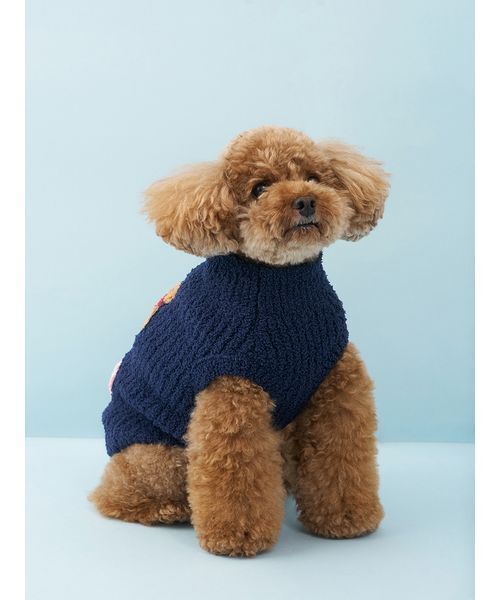gelato pique（ジェラートピケ）の「【CAT&DOG】ベビモコベアサガラ刺繍プルオーバー（ペットウェア・レディース・アイボリー/ピンク/ネイビー・S/M/L）」の6枚目の写真