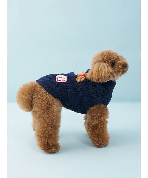 gelato pique（ジェラートピケ）の「【CAT&DOG】ベビモコベアサガラ刺繍プルオーバー（ペットウェア・レディース・アイボリー/ピンク/ネイビー・S/M/L）」の7枚目の写真