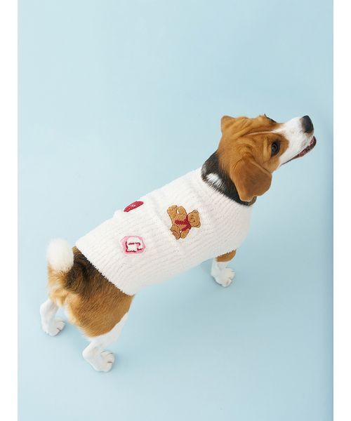 gelato pique（ジェラートピケ）の「【CAT&DOG】ベビモコベアサガラ刺繍プルオーバー（ペットウェア・レディース・アイボリー/ピンク/ネイビー・S/M/L）」の8枚目の写真