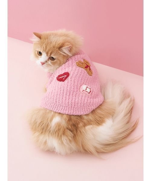 セール】【CAT&DOG】ベビモコベアサガラ刺繍プルオーバー（ペット