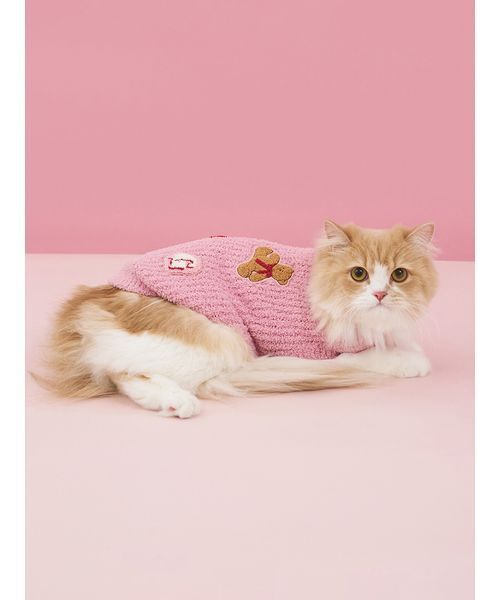 ジェラートピケ ベビモコCATプルオーバー セットアップ　新品 CAT＆DOG】ベビモコXLサイズネッププルオーバー | gelato