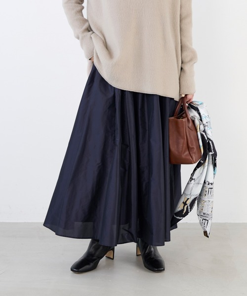 MICA&DEAL(マイカ&ディール)の「タックギャザーメモリースカート(スカート・レディース・イエロー/ネイビー/グリーン・FREE)」の3枚目の写真