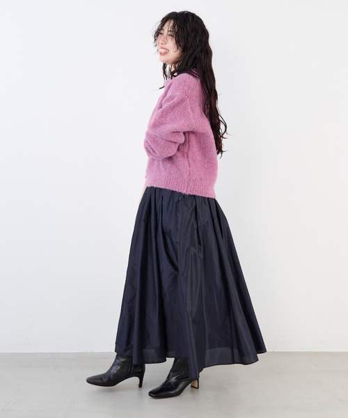 MICA&DEAL(マイカ&ディール)の「タックギャザーメモリースカート(スカート・レディース・イエロー/ネイビー/グリーン・FREE)」の8枚目の写真