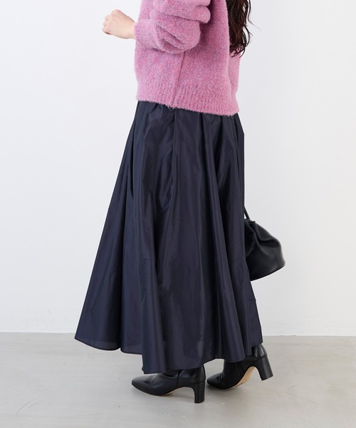 MICA&DEAL(マイカ&ディール)の「タックギャザーメモリースカート(スカート・レディース・イエロー/ネイビー/グリーン・FREE)」の9枚目の写真