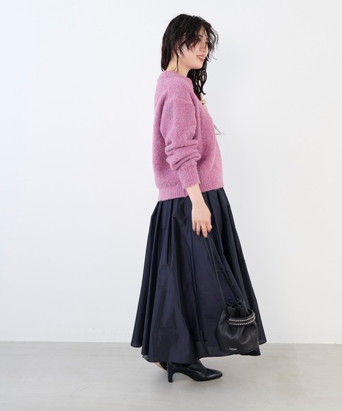 MICA&DEAL(マイカ&ディール)の「タックギャザーメモリースカート(スカート・レディース・イエロー/ネイビー/グリーン・FREE)」の10枚目の写真