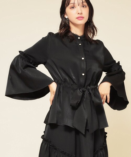 Sunauna（スーナウーナ）の「【COLLECTION LINE】フレアスリーブブラウス（シャツ/ブラウス・レディース・ベージュ/ブラック・38/40）」の7枚目の写真