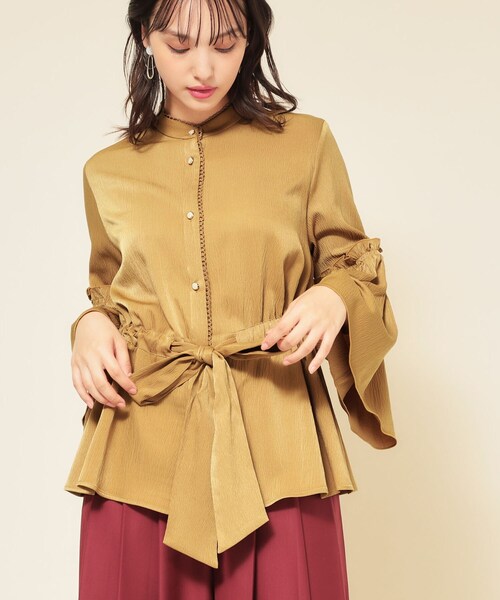 Sunauna（スーナウーナ）の「【COLLECTION LINE】フレアスリーブブラウス（シャツ/ブラウス・レディース・ベージュ/ブラック・38/40）」の9枚目の写真