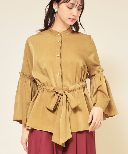 Sunauna（スーナウーナ）の「【COLLECTION LINE】フレアスリーブブラウス（シャツ/ブラウス・レディース・ベージュ/ブラック・38/40）」の12枚目の写真