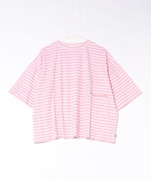 Little sunny bite(リトルサニーバイト)の「【RES】【Little Sunny Bite】Stripe big tee(Tシャツ/カットソー・レディース・ブルー/ピンク・SMALL)」の3枚目の写真