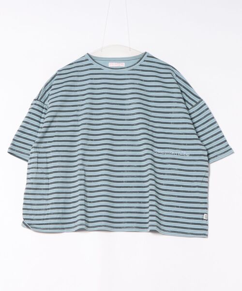 Little sunny bite(リトルサニーバイト)の「【RES】【Little Sunny Bite】Stripe big tee(Tシャツ/カットソー・レディース・ブルー/ピンク・SMALL)」の4枚目の写真