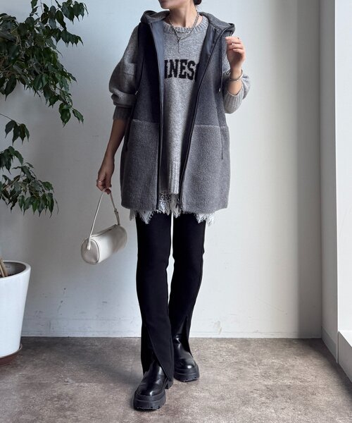 DOUDOU (ドゥドゥ) ボア切替フーディーベスト DouDou（ドゥドゥ）の「【WEB限定】ボア切替フーディーベスト（ベスト