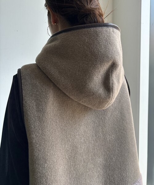 DouDou（ドゥドゥ）の「【WEB限定】ボア切替フーディーベスト（ベスト