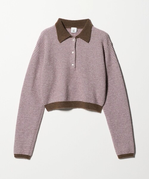 6(ROKU)＞アルパカウールナイロン ポロニット（ニット/セーター）｜6