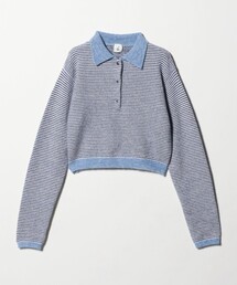 6（ロク）の「＜6(ROKU)＞アルパカウールナイロン ポロニット（ニット