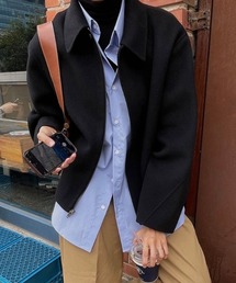 emi+（エミプラス）の「ショート丈ジップアップメルトンコート（その他アウター）」