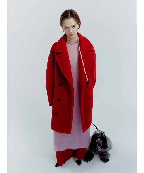 セール】タイ付きアルパカ混シアーニットフレアワンピース（ワンピース