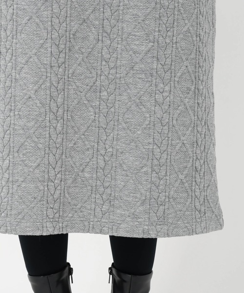 STRAWBERRY-FIELDS（ストロベリーフィールズ）の「ケーブルジャージⅡ_ケーブルジャージワンピース（ワンピース・レディース・ブラック/杢グレー/キナリ・2）」の11枚目の写真