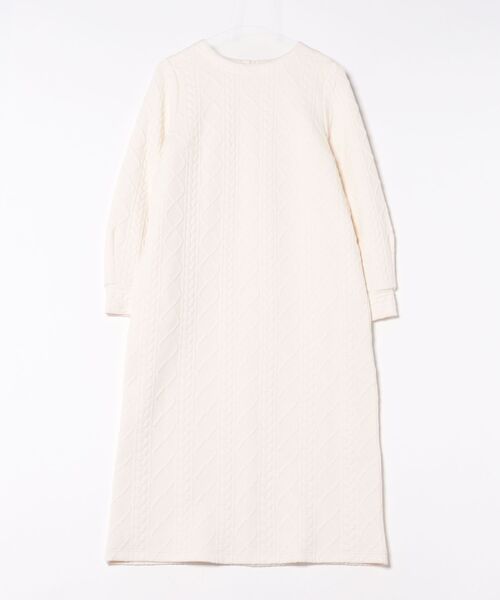 STRAWBERRY-FIELDS（ストロベリーフィールズ）の「ケーブルジャージⅡ_ケーブルジャージワンピース（ワンピース・レディース・ブラック/杢グレー/キナリ/ホワイト系その他・2）」の16枚目の写真