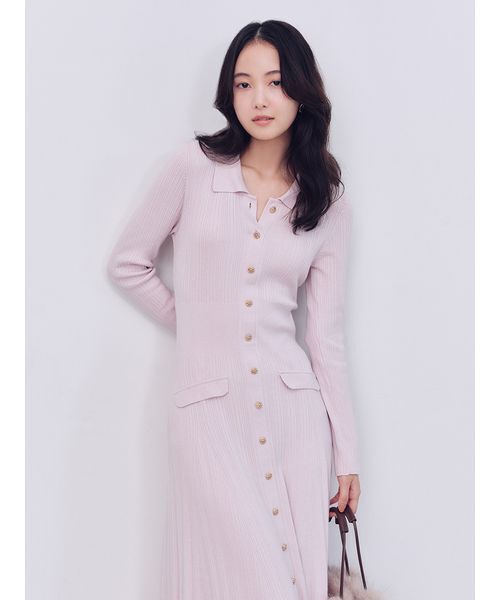 セール】フロントボタンニットワンピース（ワンピース）｜SNIDEL