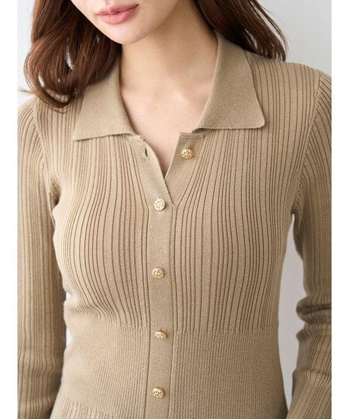 SNIDEL（スナイデル）の「フロントボタンニットワンピース（ワンピース・レディース・ベージュ/マルチ/ライトピンク・F）」の9枚目の写真