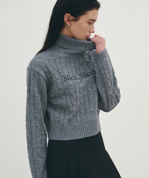 NICK&NICOLE(ニックアンドニコール)の「NICOLE RIBBED TURTLENECK KNIT_GRAY(ニット/セーター・レディース・その他・FREE)」の3枚目の写真