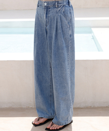 SIGNATURE（シグネチャ）の「Summer Half Bendable Linen Denim Pants [Light Indigo]（デニムパンツ）」