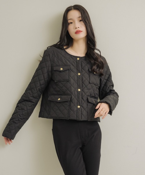 NEUNA（ヌナ）の「キルティングライトダウンJK（ダウンジャケット/コート・レディース・アイボリー/ブラック・FREE）」の2枚目の写真