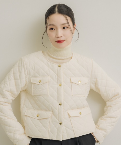 NEUNA（ヌナ）の「キルティングライトダウンJK（ダウンジャケット/コート・レディース・アイボリー/ブラック・FREE）」の11枚目の写真