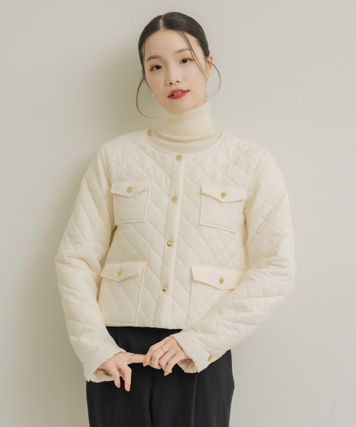 NEUNA（ヌナ）の「キルティングライトダウンJK（ダウンジャケット/コート・レディース・アイボリー/ブラック・FREE）」の15枚目の写真