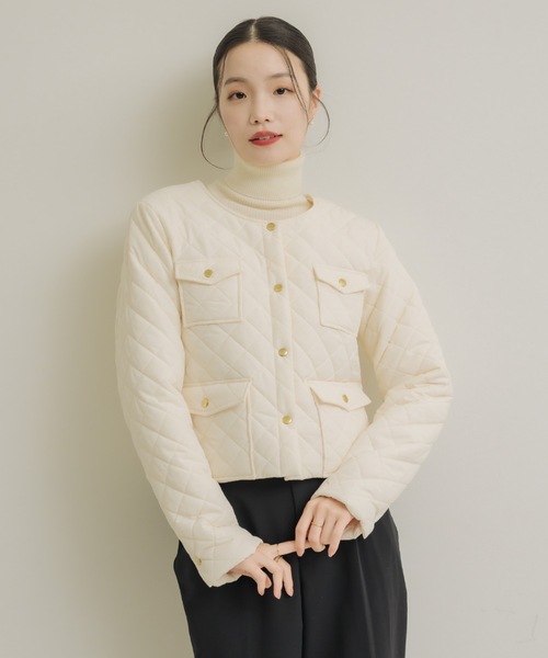 NEUNA（ヌナ）の「キルティングライトダウンJK（ダウンジャケット/コート・レディース・アイボリー/ブラック・FREE）」の12枚目の写真