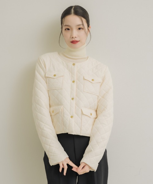 NEUNA（ヌナ）の「キルティングライトダウンJK（ダウンジャケット/コート・レディース・アイボリー/ブラック・FREE）」の14枚目の写真