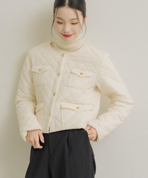 NEUNA（ヌナ）の「キルティングライトダウンJK（ダウンジャケット/コート・レディース・アイボリー/ブラック・FREE）」の13枚目の写真