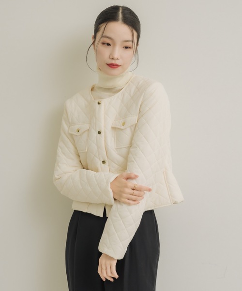 NEUNA（ヌナ）の「キルティングライトダウンJK（ダウンジャケット/コート・レディース・アイボリー/ブラック・FREE）」の18枚目の写真