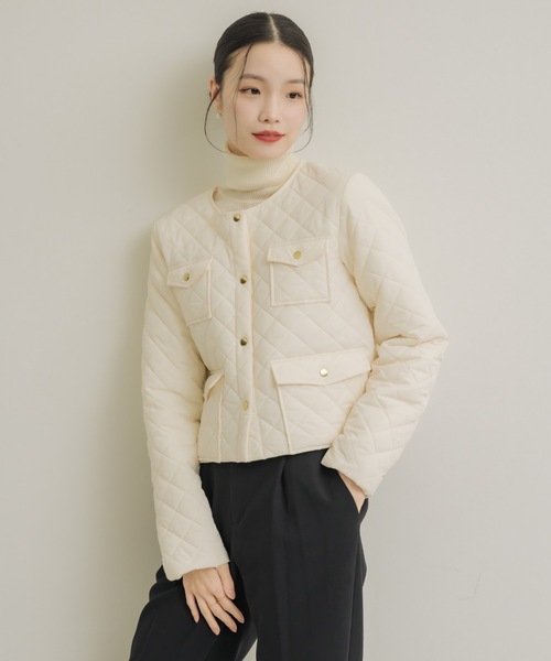 NEUNA（ヌナ）の「キルティングライトダウンJK（ダウンジャケット/コート・レディース・アイボリー/ブラック・FREE）」の19枚目の写真